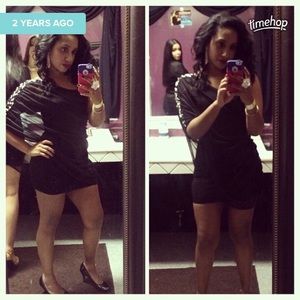 Sequin Hearts One shoulder mini dress