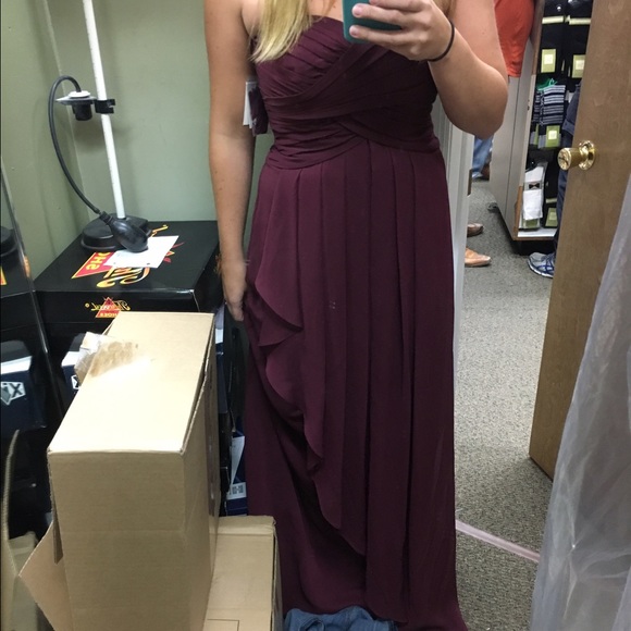 Davids bridal dress wine color