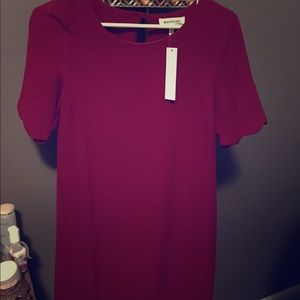 Red Scallop Sleeve dress