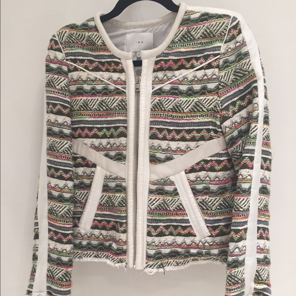 Iro Elomi Leather/Silk Trim Jacket