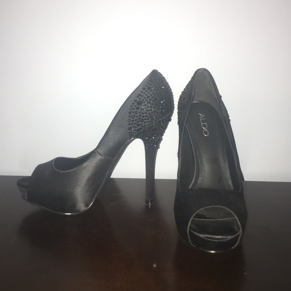 Aldo Peep Toe Crystal Pumps