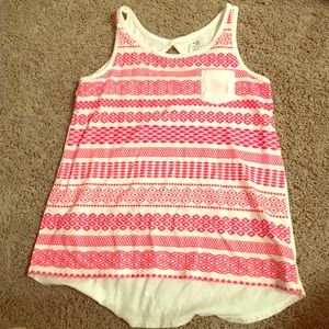 Bright pink girls youth tank.