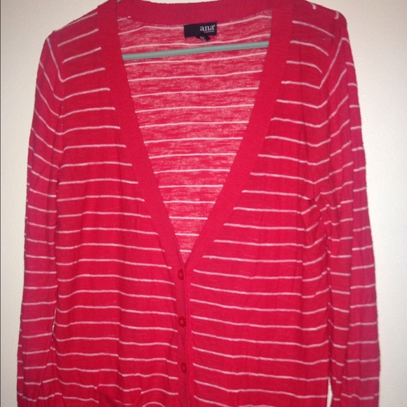 Red stripe cardigan