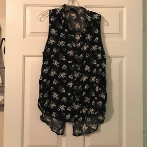 Button down floral tank