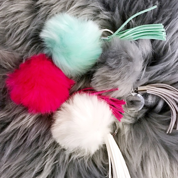 Magenta Furry Keychain with Tassel (One color)