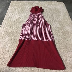 Festive Red and White sleeveless top
