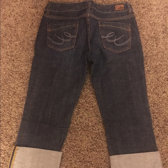 Express X2 denim cuffed capris size 2