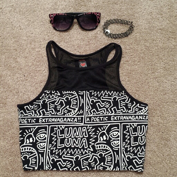 "Poetic Etravaganza" Crop Top Forever 21 NWOT