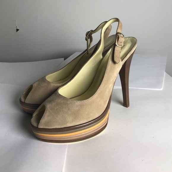 Bruno Magli open toe suade heel - Picture 1 of 4