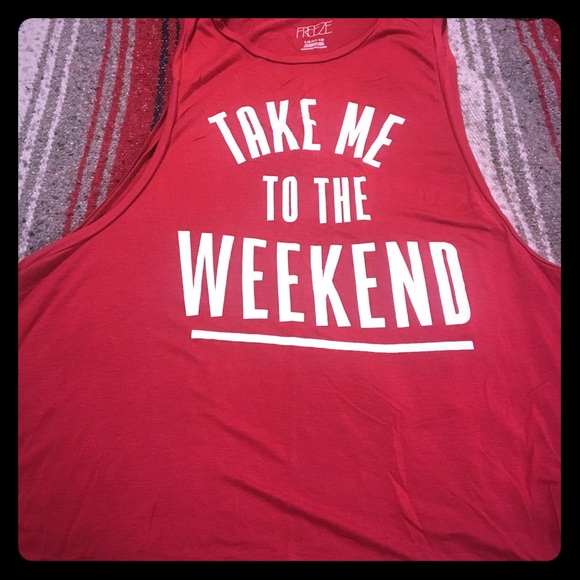 Red muscle tee
