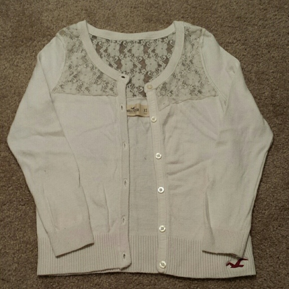 Hollister Lace  Cream Cardigan