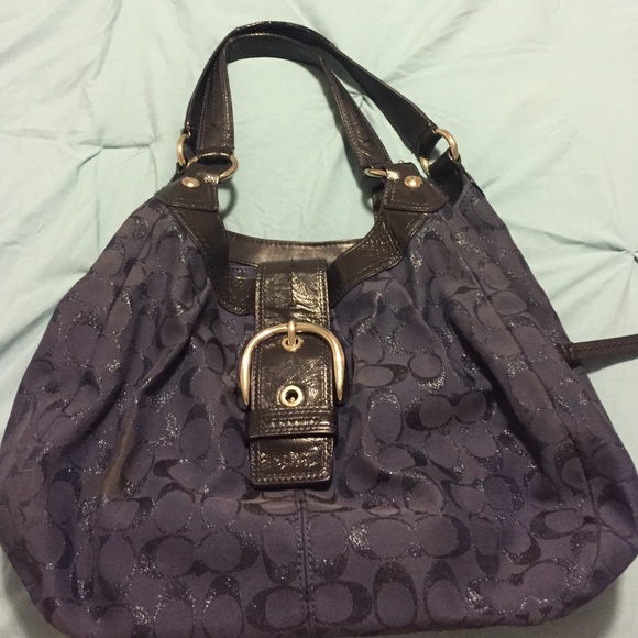 COACH Pleated Lurex Soho Signature Shoulder Bag