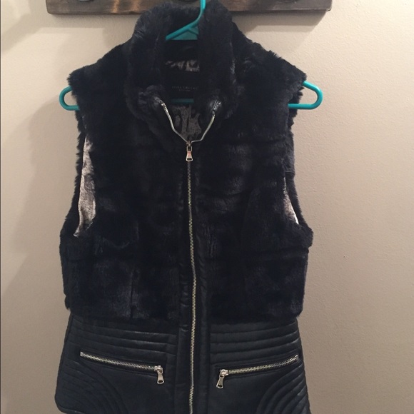 Faux Fur/Faux Leather Vest