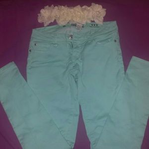 Seafoam skinny jeans!