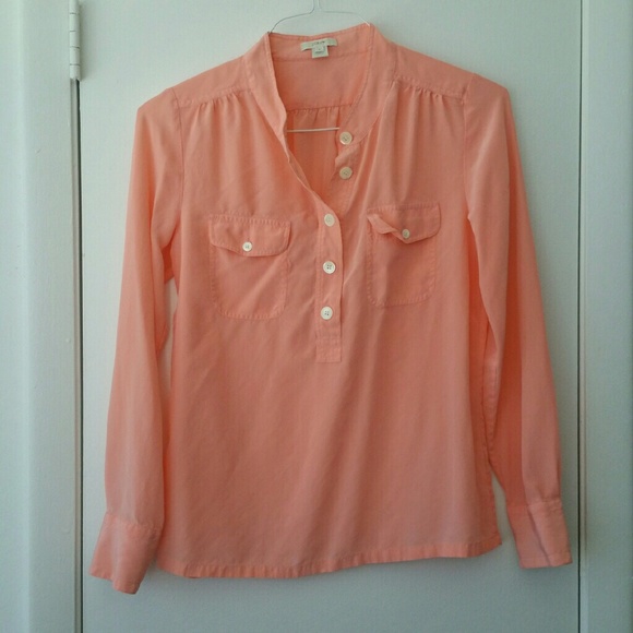 DONATED!! J. Crew Pink Coral Silk Blouse