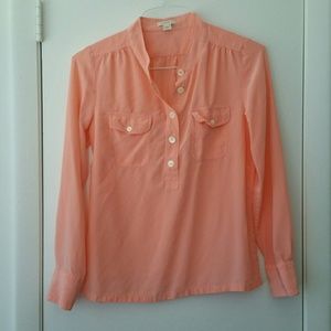 DONATED!! J. Crew Pink Coral Silk Blouse
