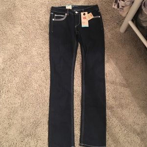 Levi skinny jeans with bedazzled pockets