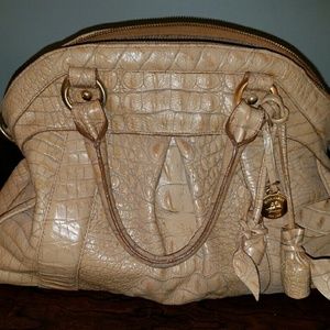 Brahmin hand bag with rose detail tassel
