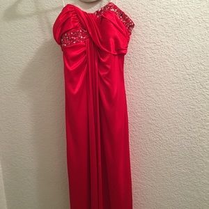 Red Rhinestone Prom dress