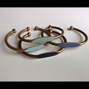 Anthropologie Pinta Enamel Brass Cuffs