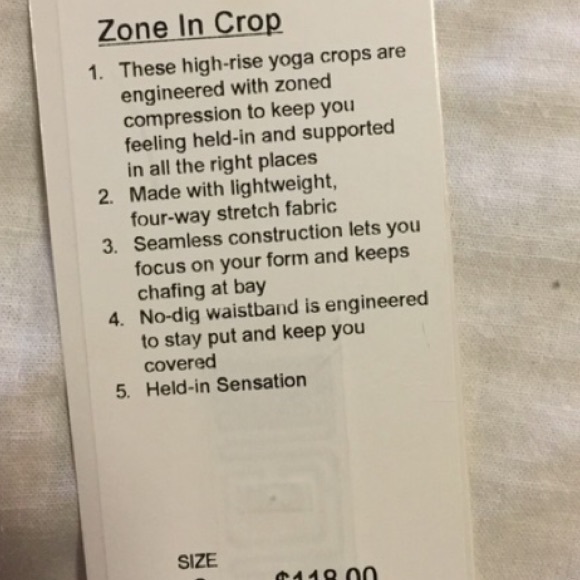Lululemon zone in crop pants