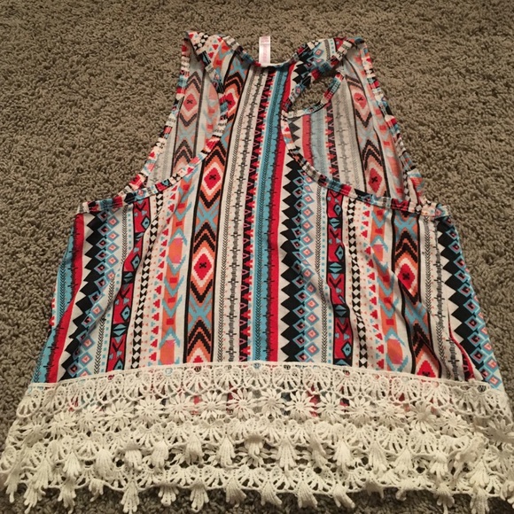 Red white and blue girls muscle tee - Picture 2 of 2