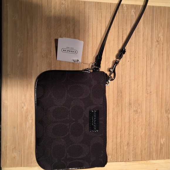 Coach C Signature Logo Wristlet Hand Bag Purse