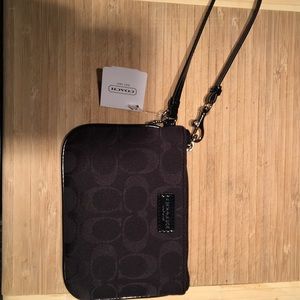 Coach C Signature Logo Wristlet Hand Bag Purse