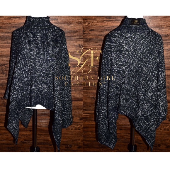 SWEATER CAPE Oversized Slouchy Pullover Layering - Picture 3 of 4