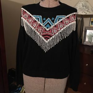 Black beaded sweater
