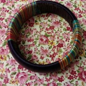 Threaded purple woven bracelet