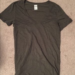 Pink VS Vneck in olive green