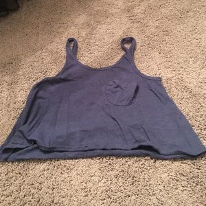 Cropped navy tank