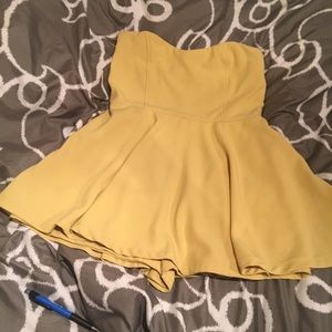 Yellow Strapless Romper