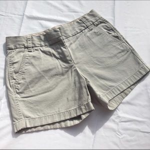 Light Khaki 5" J. Crew Chino Shorts