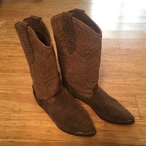 Adorable Zodiac Suede Cowboy Boots