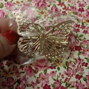 Gold butterfly hair clip