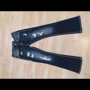 NWT Rock Revival Betty Bootcut Distressed Jeans 27