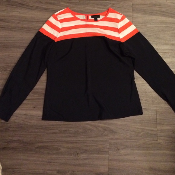 Navy top with red and white stripes