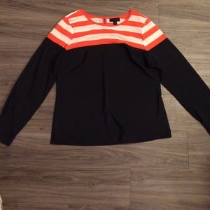 Navy top with red and white stripes