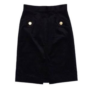 Milly pencil skirt in lush, black corduroy