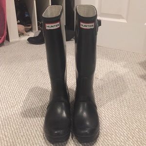 Tall Black Hunter Rain Boots