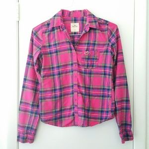 DONATED!! Hollister Hot Pink Plaid Flannel Shirt