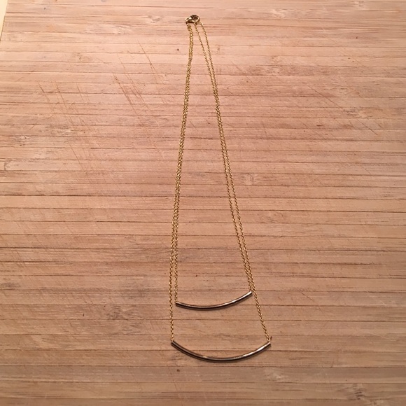 Gold Double Bar Necklace