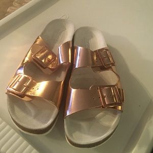 Top shop rose gold sandals.
