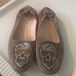 Vince Camino skull suede ballet flats.