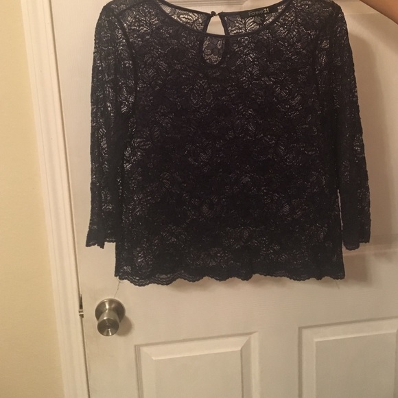 Sheer Navy Blue Crop Top