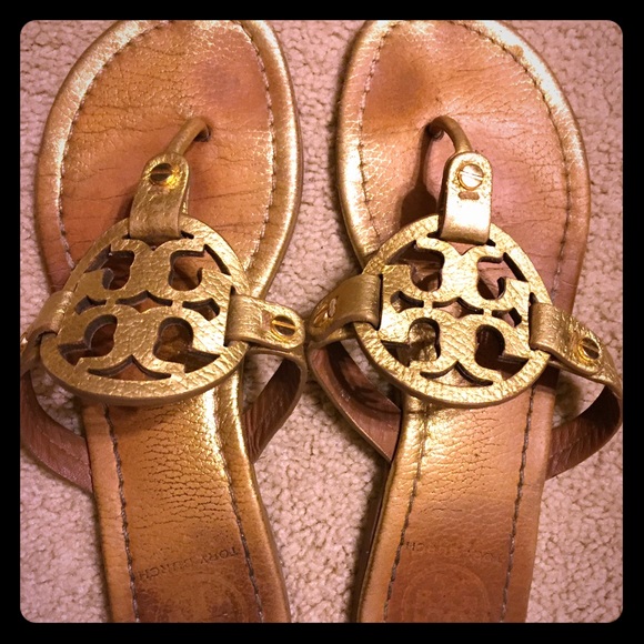 Tory Burch Miller sandals gold size 8