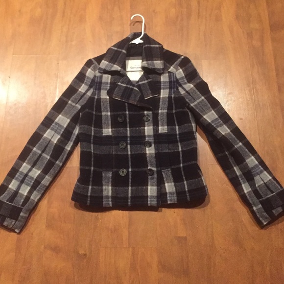 A&F plaid Peacoat