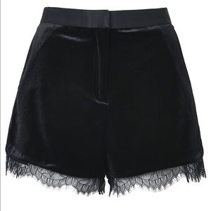 Topshop velvet shorts with lace trim. Holiday fab!